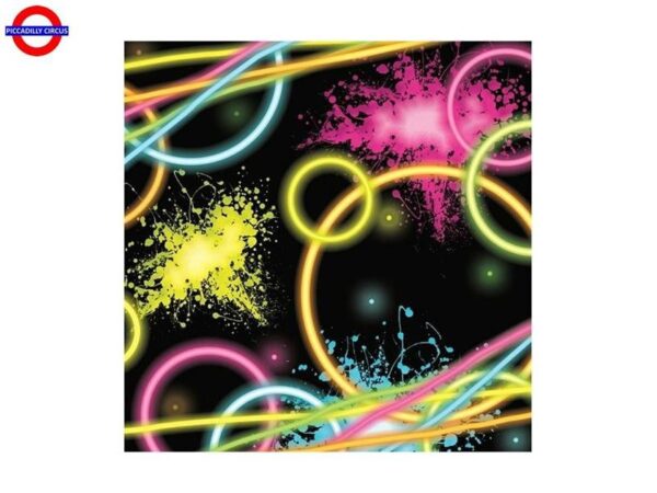 KIT 24  OSPITI  COORDINATO TAVOLA GLOW PARTY CON PALLONE FOIL - immagine 4