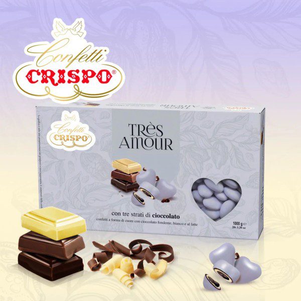 CONFETTI CRISPO TRÈS AMOUR Triplo Cioccolato LILLA 1KG