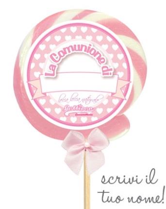 LECCA LECCA COMUNIONE PERSONALIZZABILE ROSA/BIANCO | Arcobaleno Party