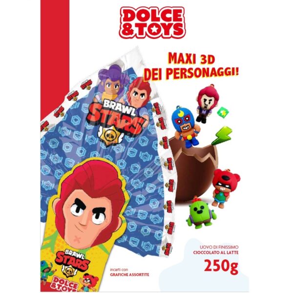 Dolce Toys uovo di Pasqua  cioccolato a latte Brawl Stars gr 250