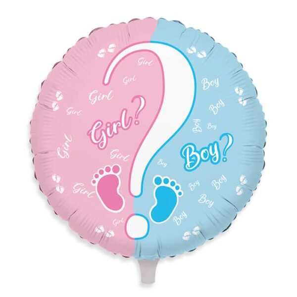 Palloncino Mylar  Baby Girl or Boy? Gender Reveal cm 45