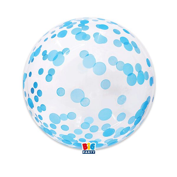 Palloncino Deco Bubble Coriandoli Celeste