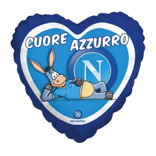 Palloncino Mylar SSC Napoli Cuore Azzurro cm 45