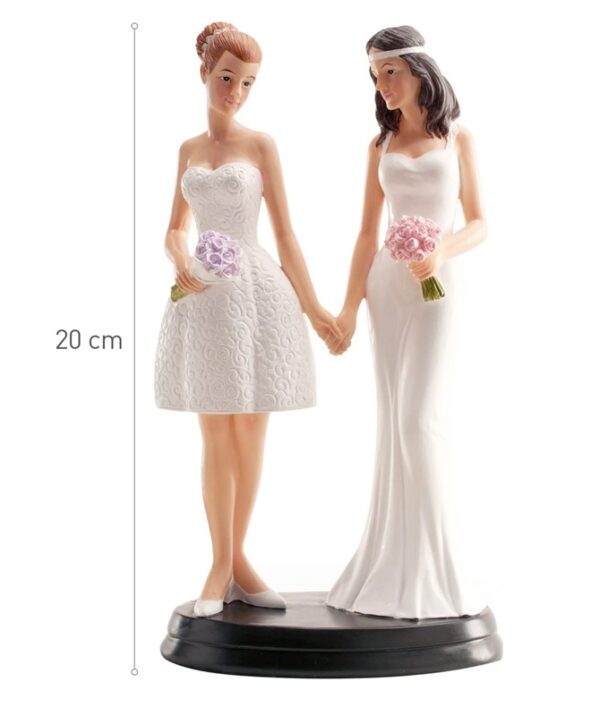 Cake Topper in resina Coppia di spose in bianco  h cm 20