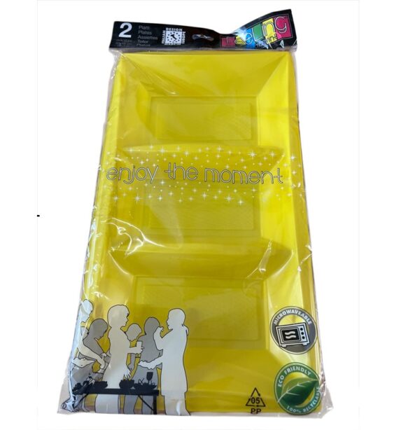 Vassoi in PLastica Rigida Gold Plast pz 2 Gialli 3 scomparti