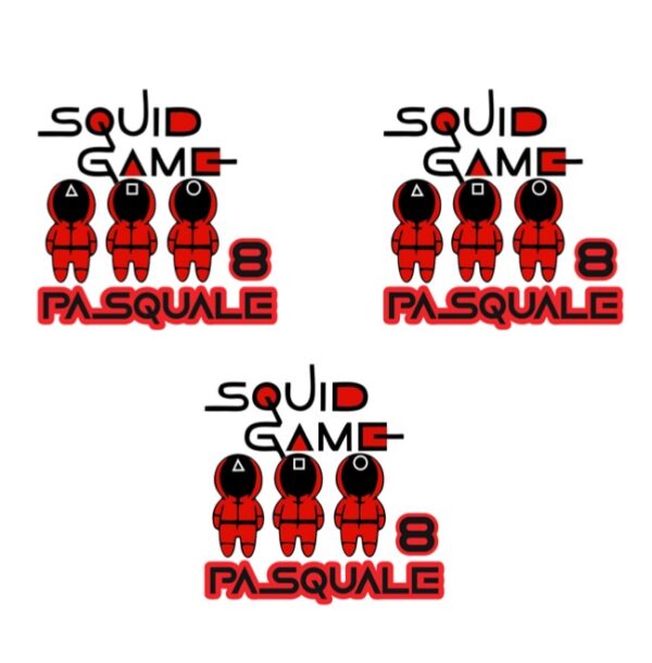 12 Adesivi Sagomati Squid Game Personalizzabili