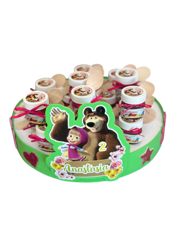 Kit Nutelline Masha e Orso con Doppio Bollino e Base Personalizzata