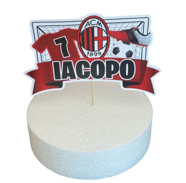 Cake topper in cartoncino Milan Calcio Personalizzabile