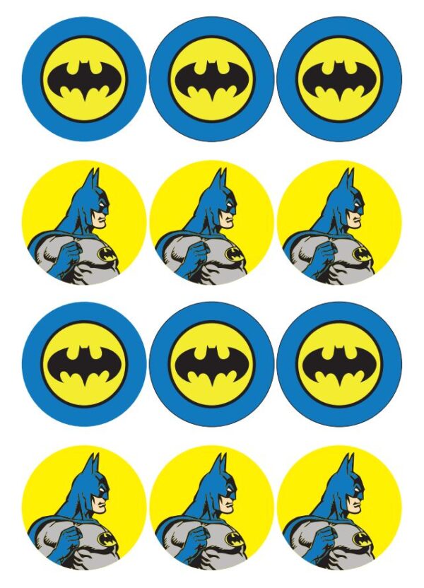 CIALDA SU ZUCCHERO BATMAN 12 IMPRONTE PER BISCOTTI CUPCAKES