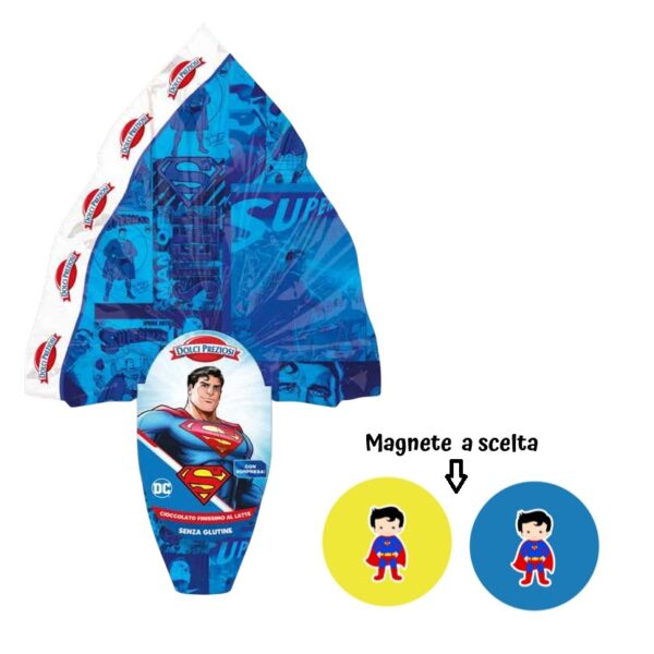 Uovo di Pasqua cioccolato a latte Superman gr 240 modello a scelta con o senza magnete